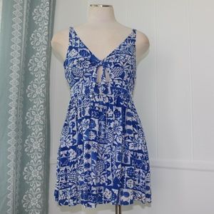 hollister blue mini dress XS pineapple sleeveless low back